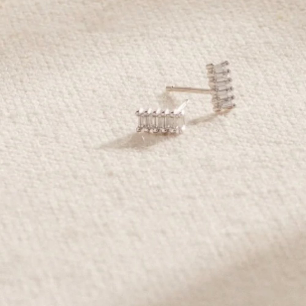 Caitlyn Minimalist Serena Baguette Studs